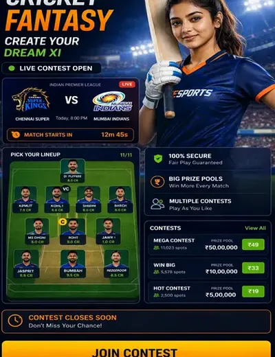 Cric10cash (Cric10 cash) fantasy cricket & matchday visual 3